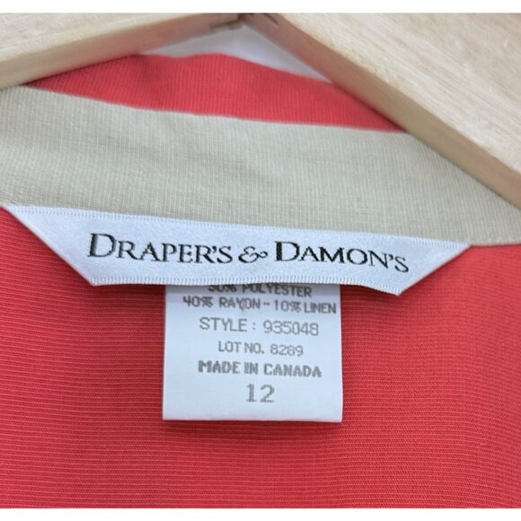 Draper & Damon’s Bright Red Open Front U Lined Blazer Sweater Sz 12‎ Canada - Picture 6 of 11